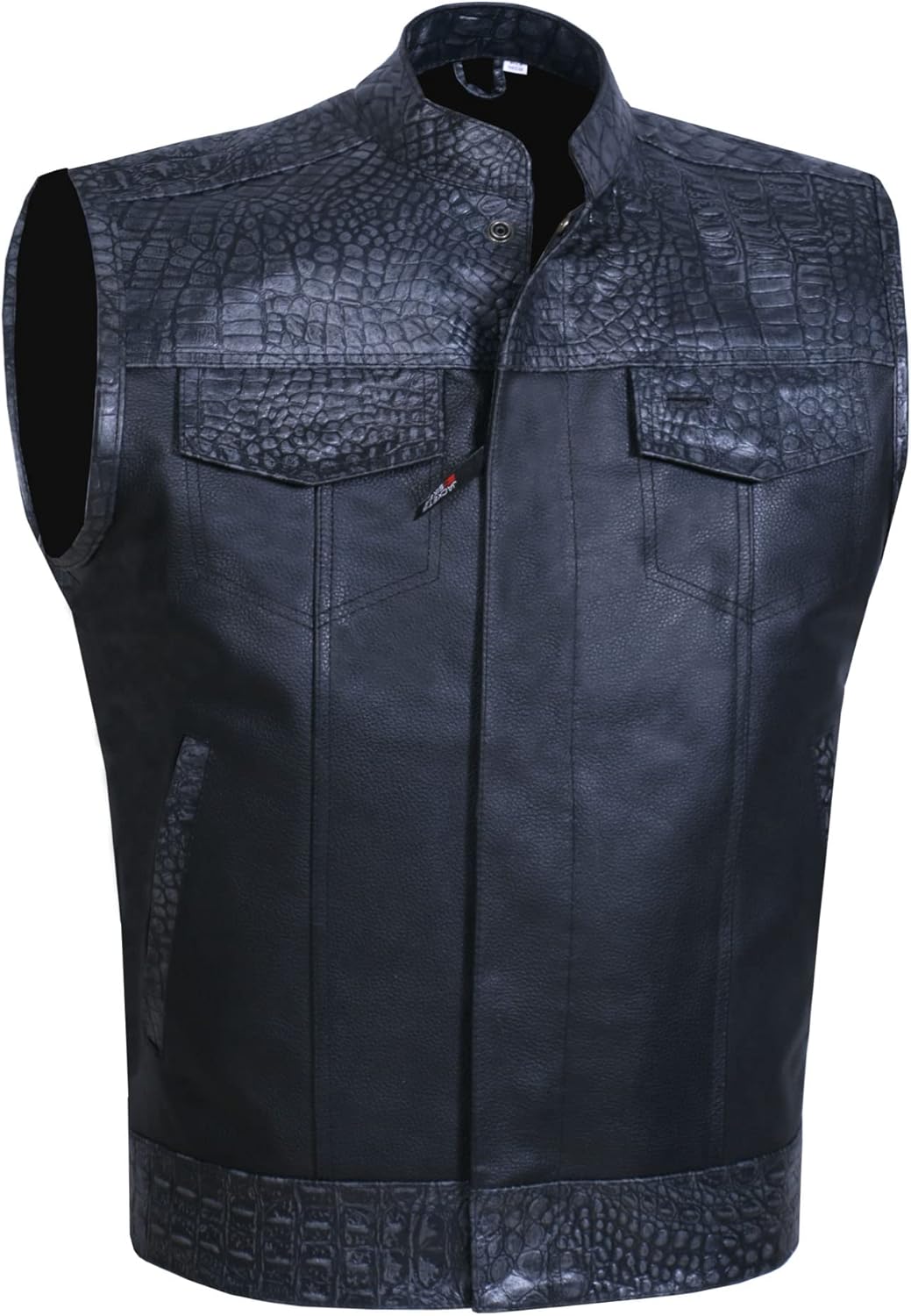 SOA Motorcycle Vest for Men with Premium Buffalo Leather Armor