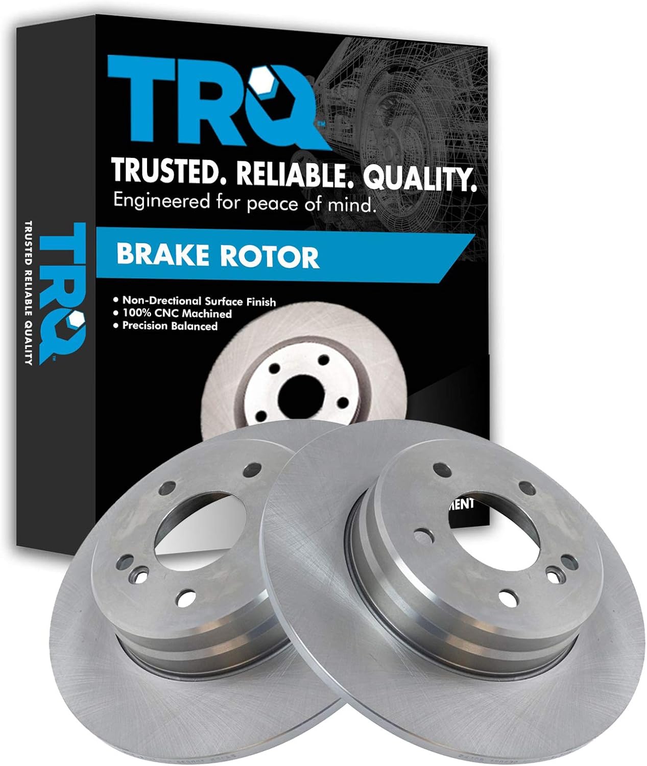 TRQ Rear Disc Brake Rotor Pair Set for C230 C240 C280 C320