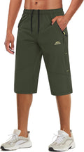 Men's Capri Shorts Quick Dry Below Knee Capri Pants - Zipper Pockets