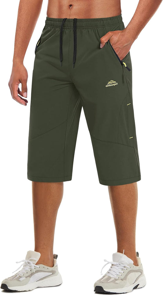 MAGCOMSEN Men's Capri Shorts Quick Dry Below Knee Workout Pants