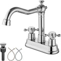 4 in Centerset Chrome Bathroom Sink Faucet with Pop Up Drain - Vintage