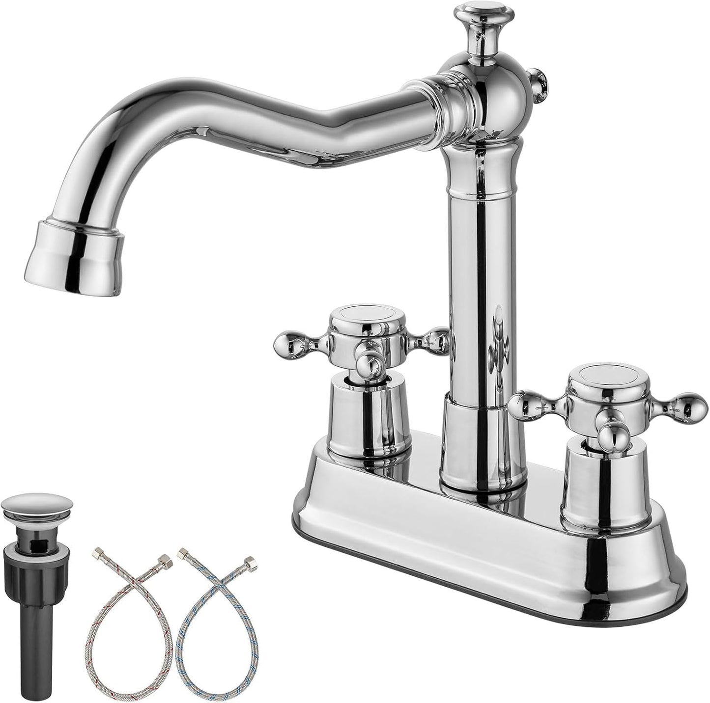 Vintage 4 Inch Centerset Bathroom Sink Faucet with Dual Handles