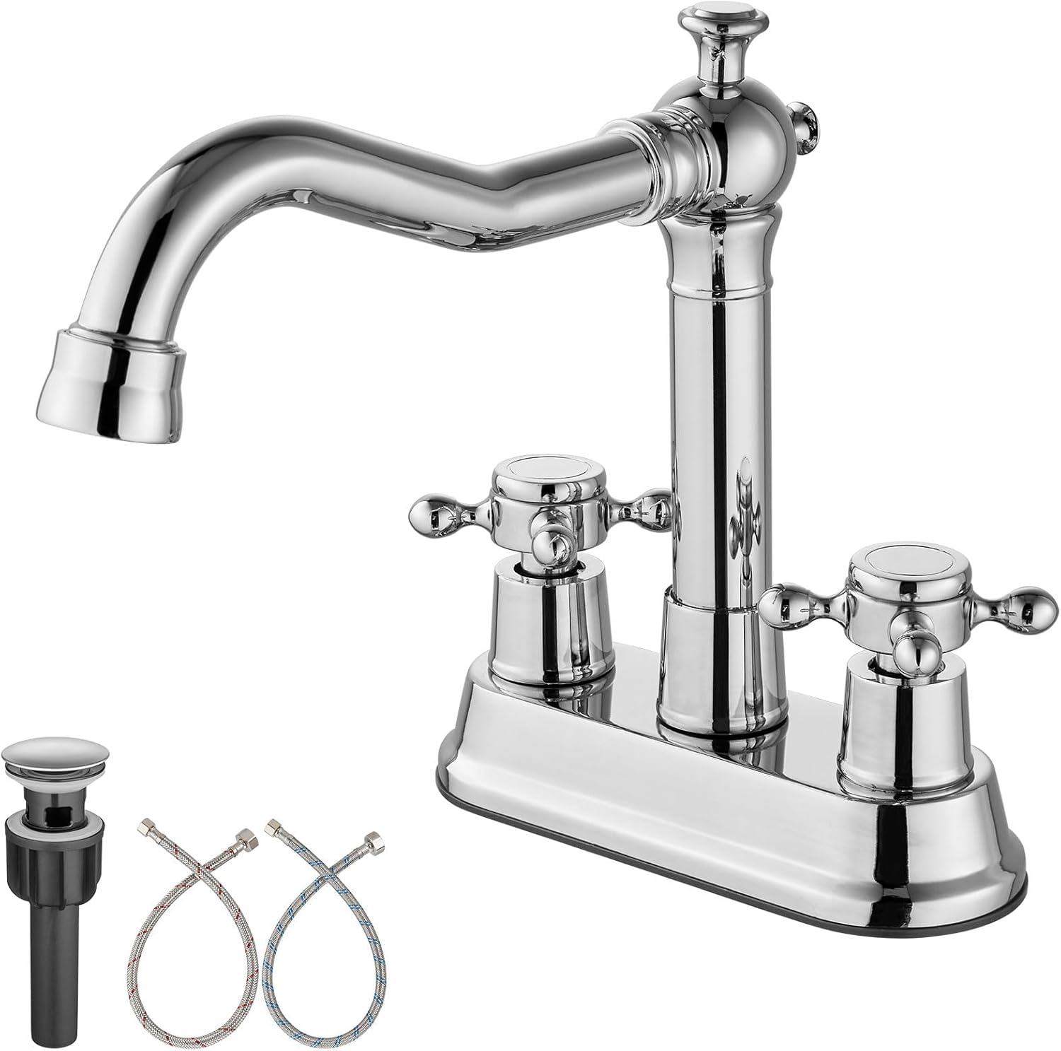 Vintage 4 Inch Centerset Bathroom Sink Faucet with Dual Handles