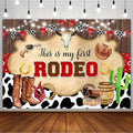 10x7ft My First Rodeo 1st Birthday Backdrop - Western Cowboy Photo