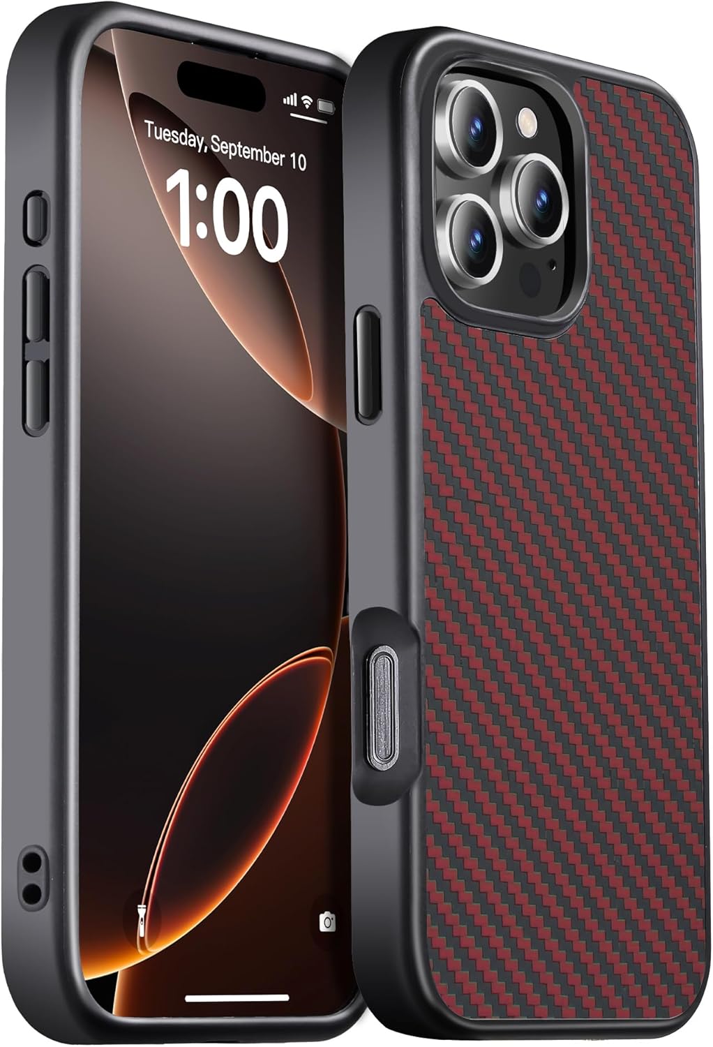 iPhone 16 Pro Max Case Carbon Fiber Military-Grade Protection