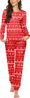 Ekouaer Womens Jogger Pajama Sets - Star Print Long Sleeve PJs
