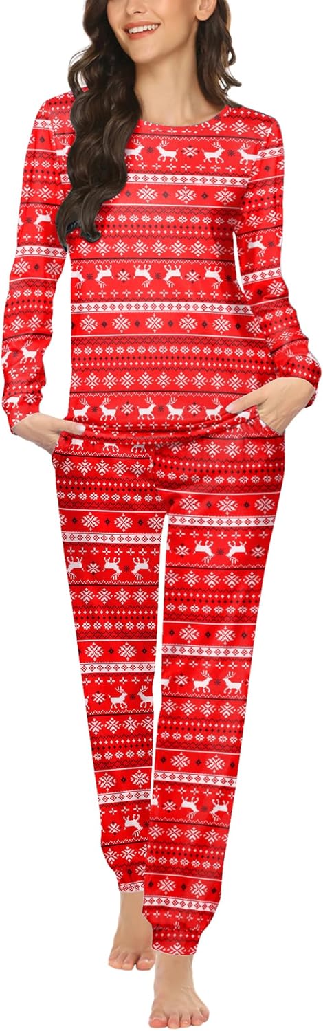Ekouaer Womens Jogger Pajama Sets for Cozy Sleep and Lounge