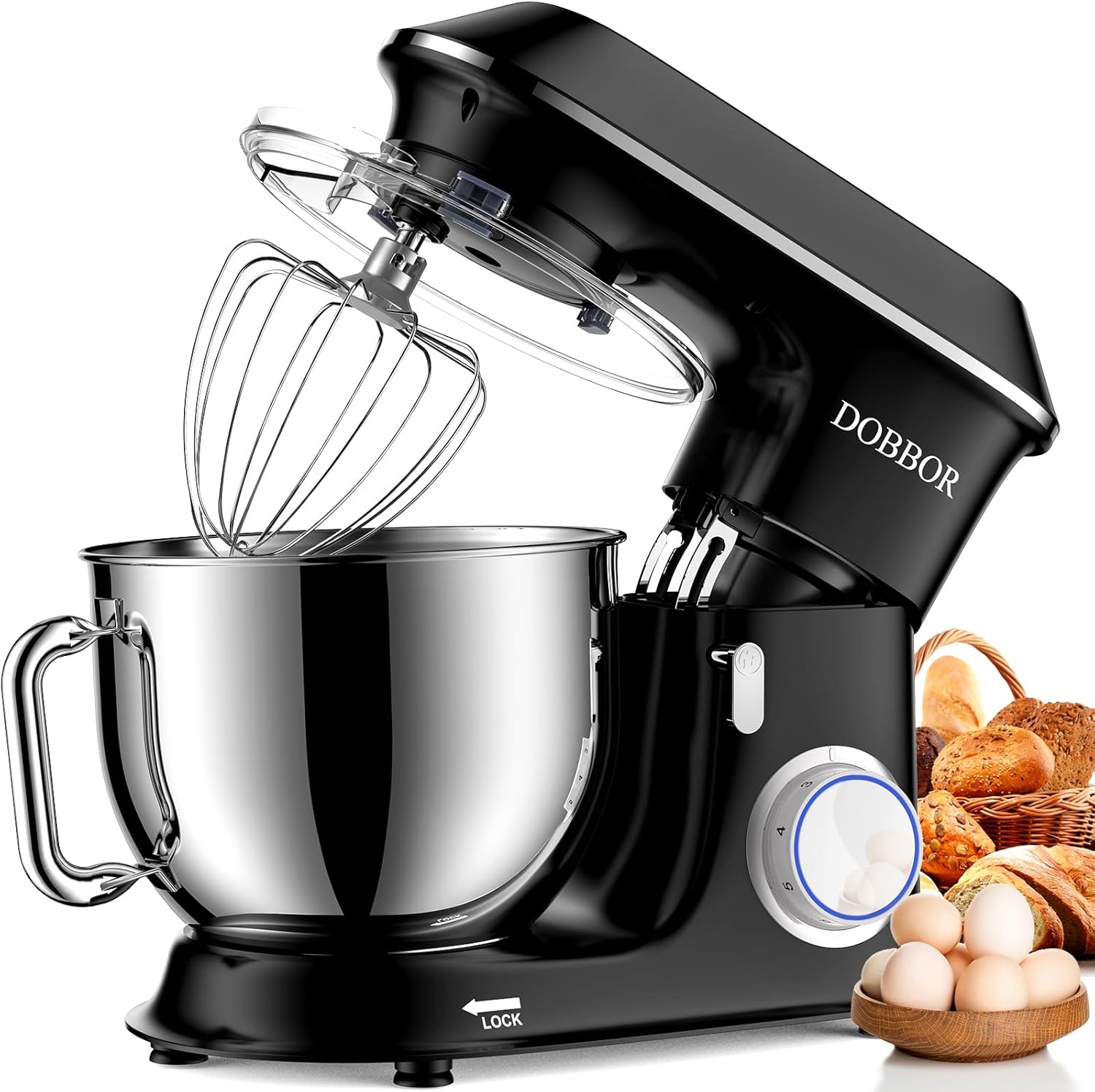 DOBBOR Electric Stand Mixer with 9.5QT Capacity for Baking