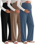 Women's Maternity Pants 3 Pack - Wide Leg Over the Belly Comfort