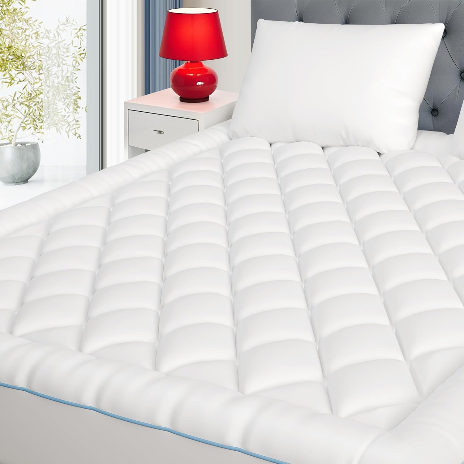 King Mattress Pad Extra Thick Cotton Topper for Ultimate Comfort