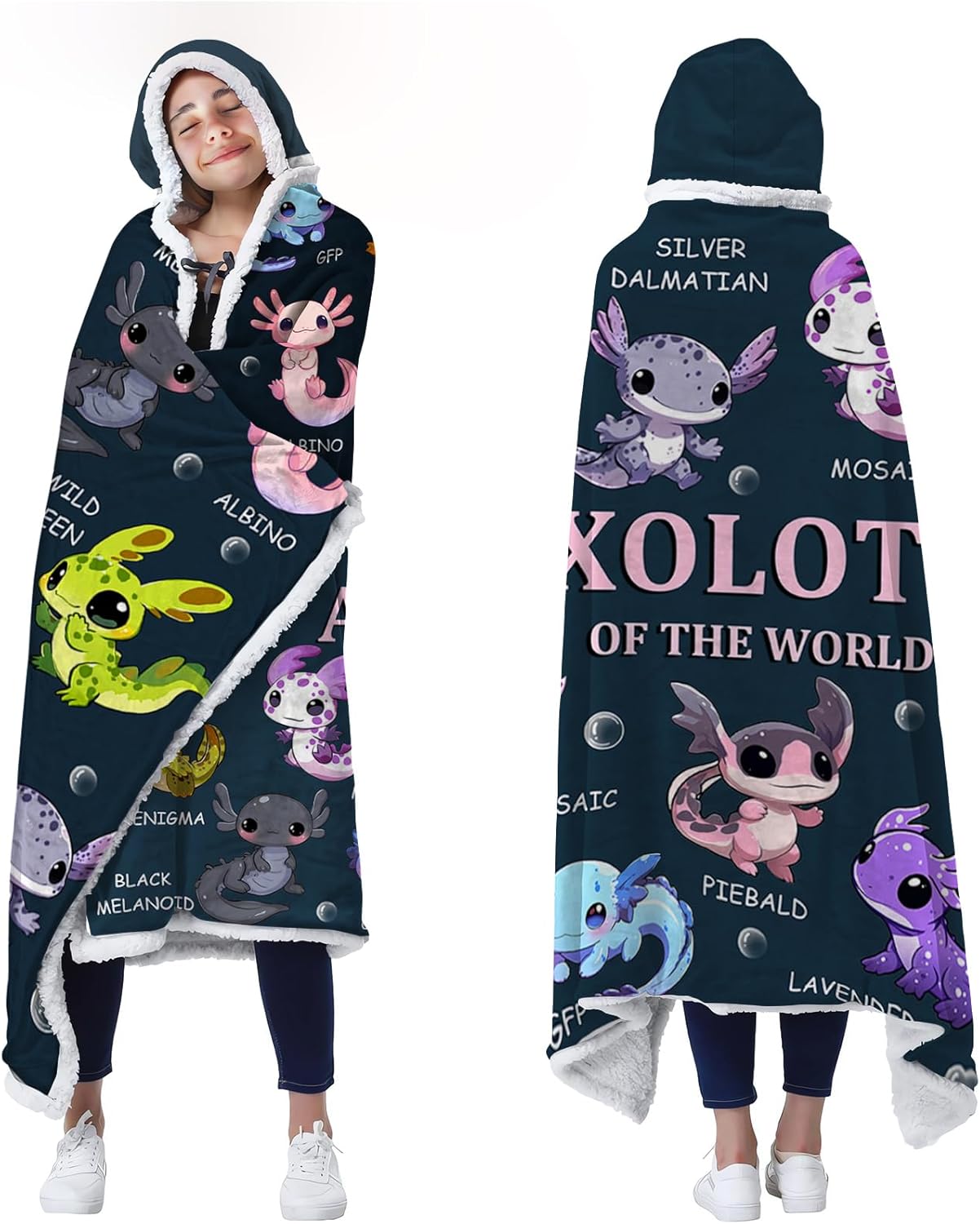 Cozy Axolotl Blanket Hoodie for Girls and Women, Perfect Gift