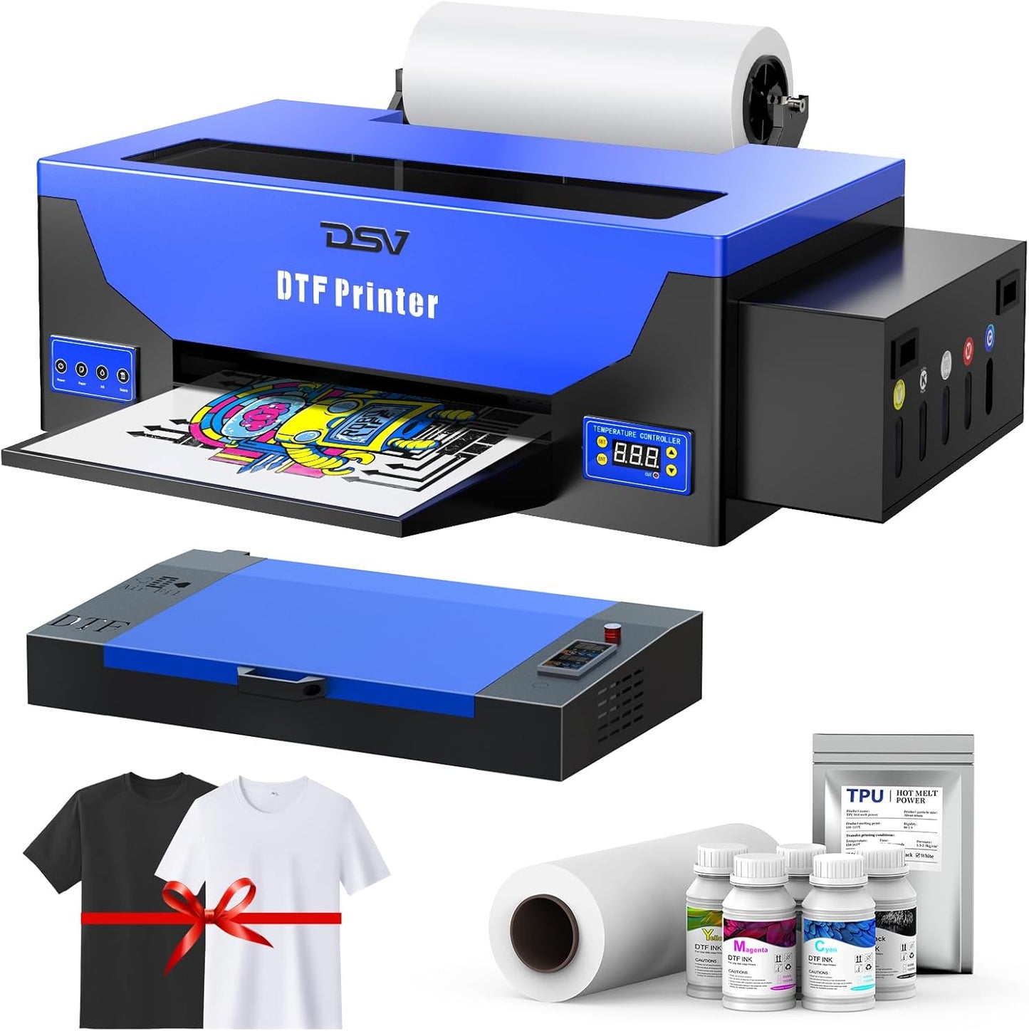 Professional T-Shirt Printer with White Ink and Easy Cleaning