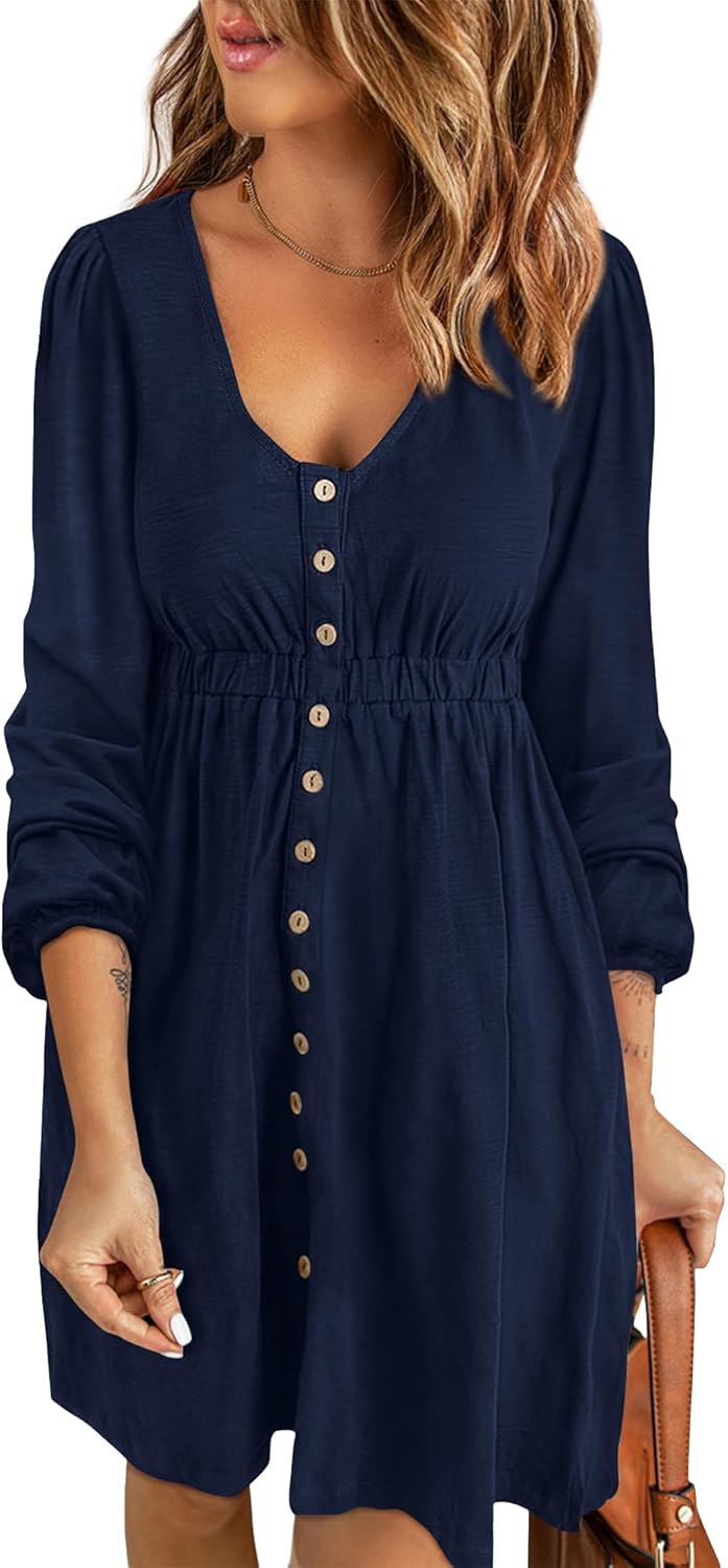 BTFBM Casual Fall Dresses for Women - Stylish Mini Dress