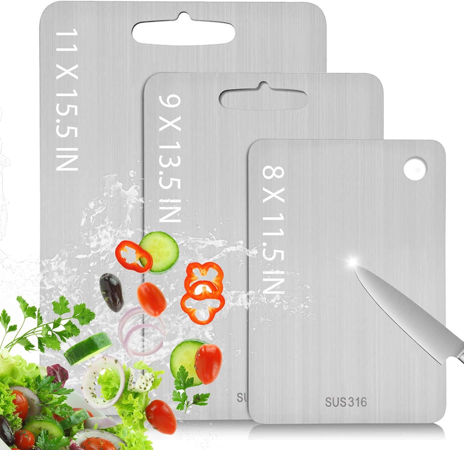 Katuchef Stainless Steel Cutting Boards for Safe Cooking