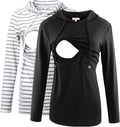 Nursing Hoodie for Women Long Sleeve Wrap Front - Cozy Nursing Top