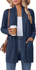 Women Long Cardigan Sweater Coat - Lightweight Open Front Duster