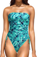 Yonique Women Strapless One Piece Swimsuit - Tummy Control Cheeky This