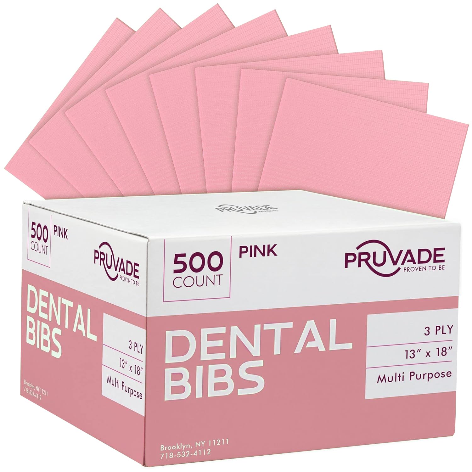 Dental Bibs 500 Pack Disposable 3-Ply for Hygiene and Comfort