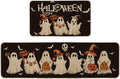 Ghost Pumpkin Bat Kitchen Mats Set of 2 - Low-Profile Halloween Rugs