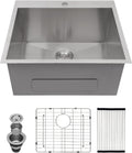 Kichae 25 Inch Laundry Sink - Durable Stainless Steel Utility Sink