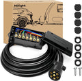 Nilight Heavy Duty 7 Way Inline Trailer Plug 8 ft Connector Cable