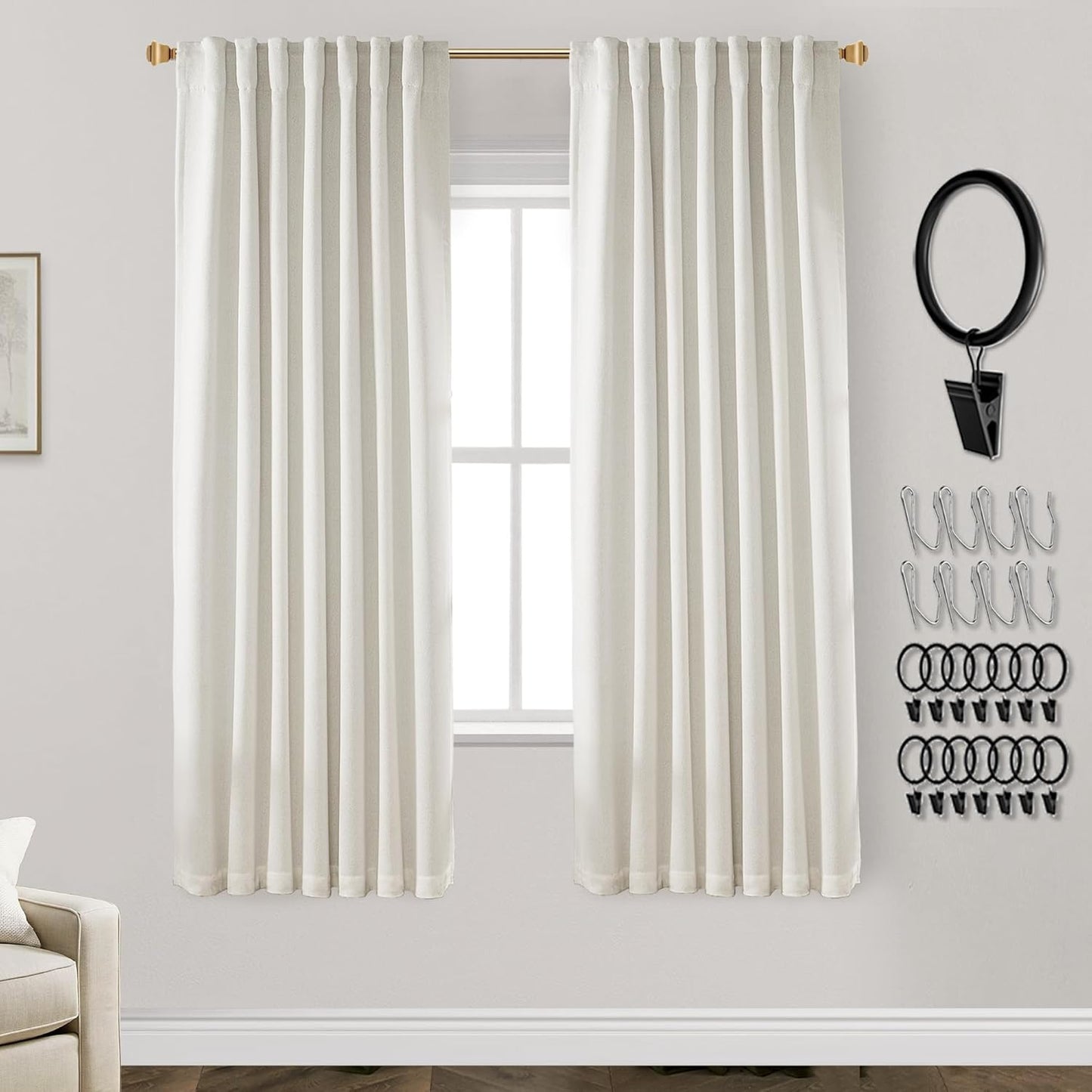 PanelsBurg Black Out Curtains 72 Inch Long for Living Room