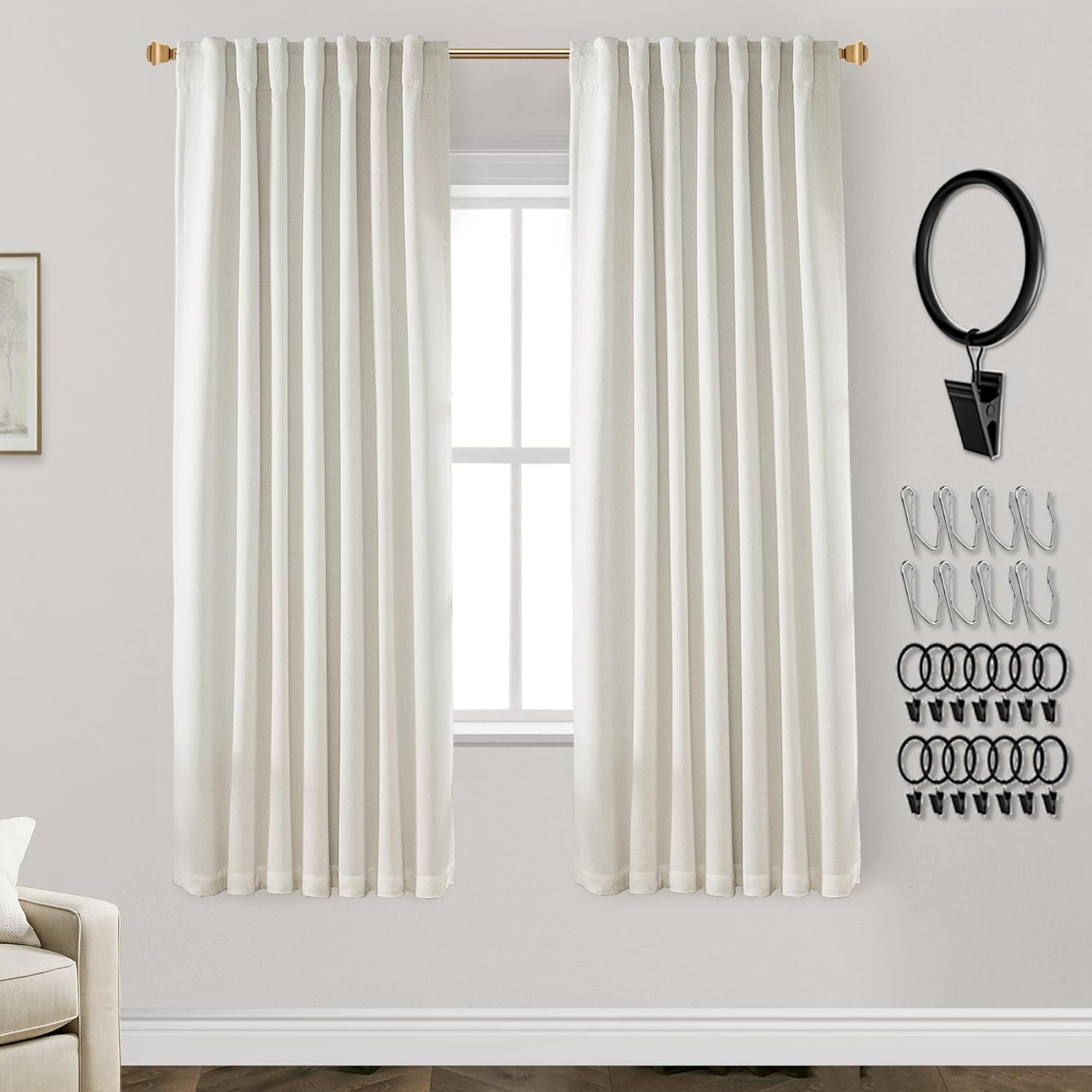 PanelsBurg Black Out Curtains 72 Inch Long for Living Room