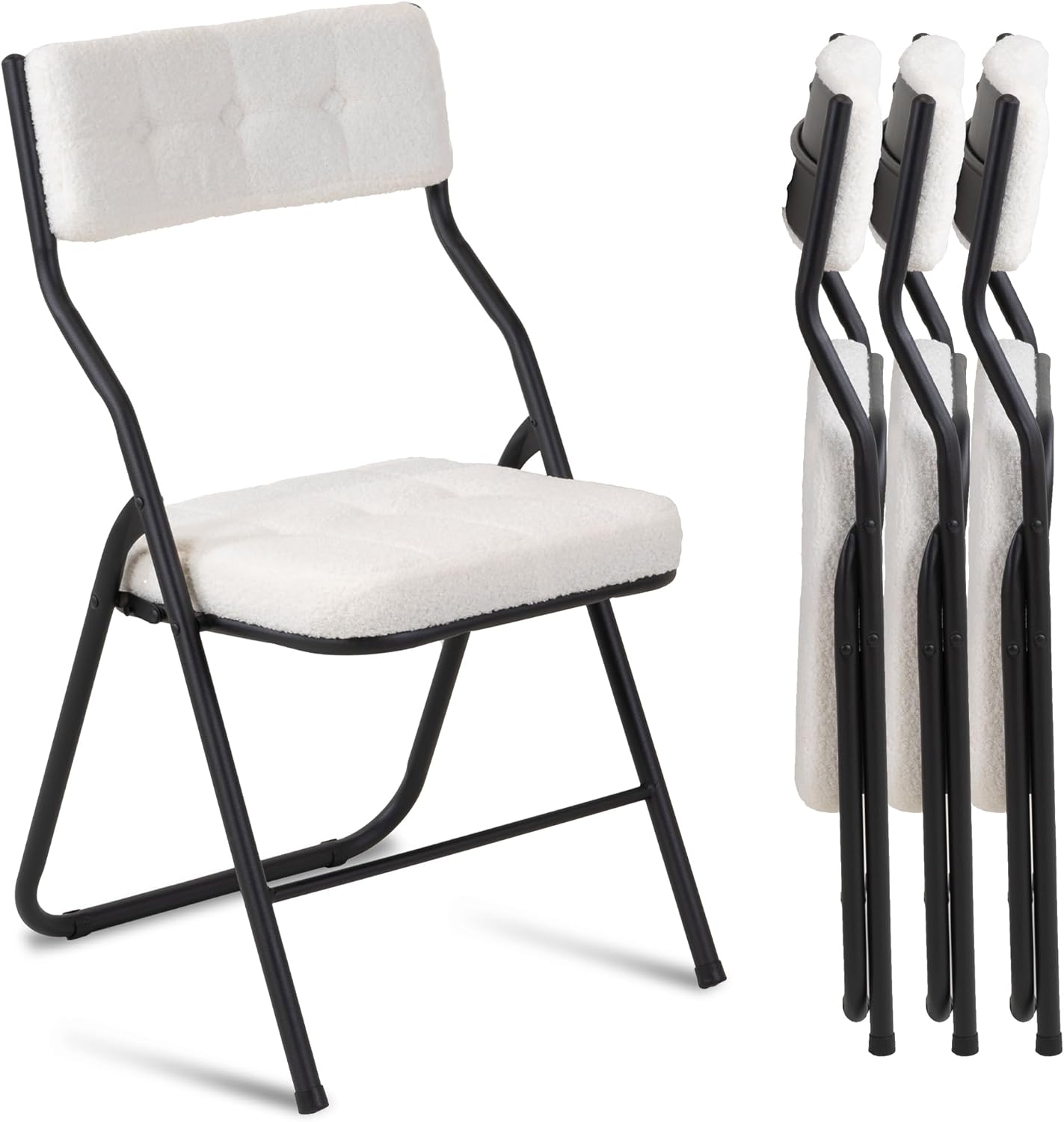HOMEFUN Padded Folding Chairs 4 Pack for Dining and Events