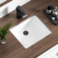 14 Inch Undermount Bathroom Sink Rectangle White Ceramic - Small