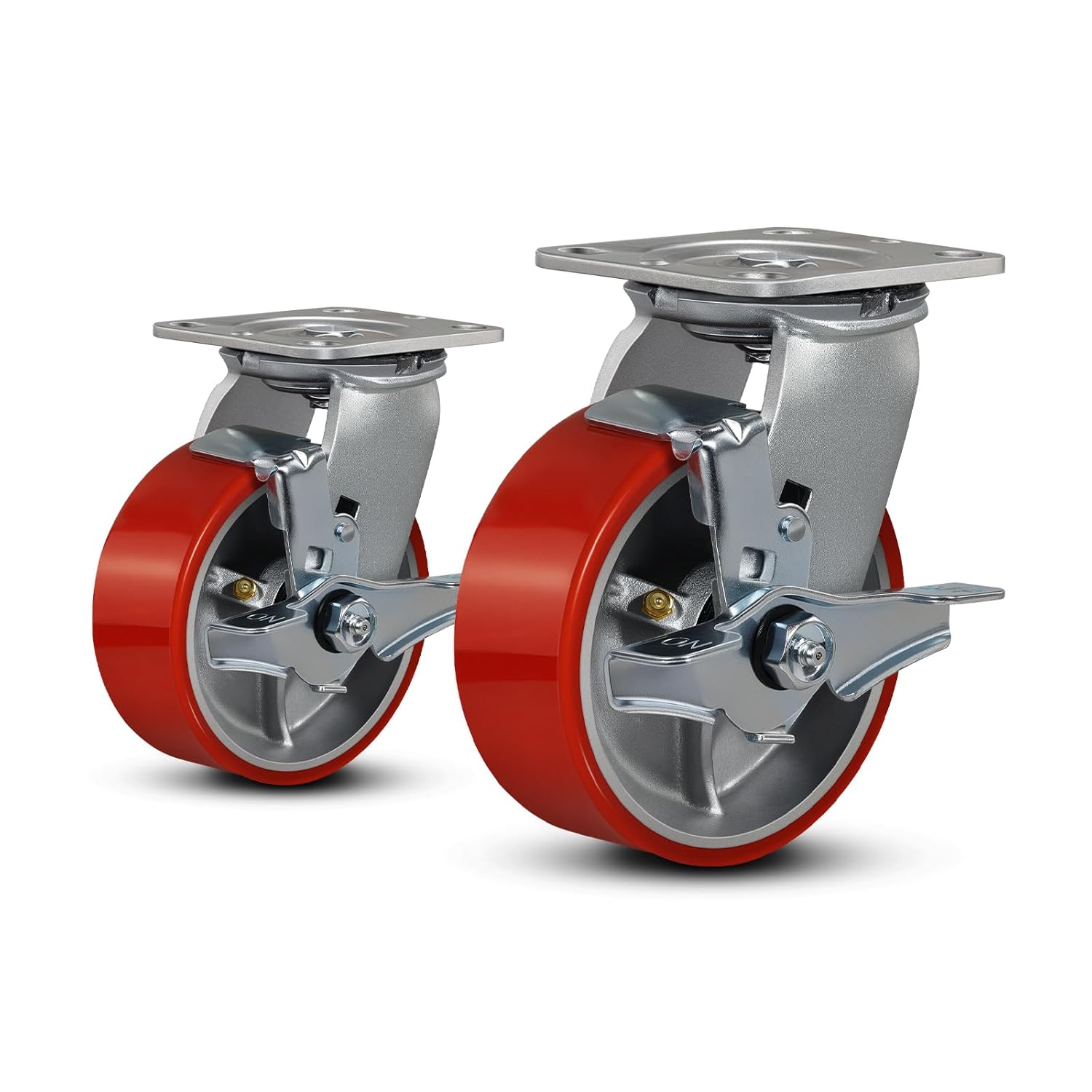 Heavy Duty Caster Wheels - 5x2 Polyurethane Casters for 2000 Lb