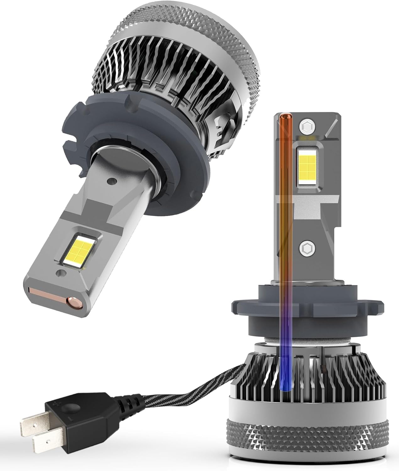 D2H LED Bulbs 110W 30000Lm Super Bright 12V with Built-in Fan