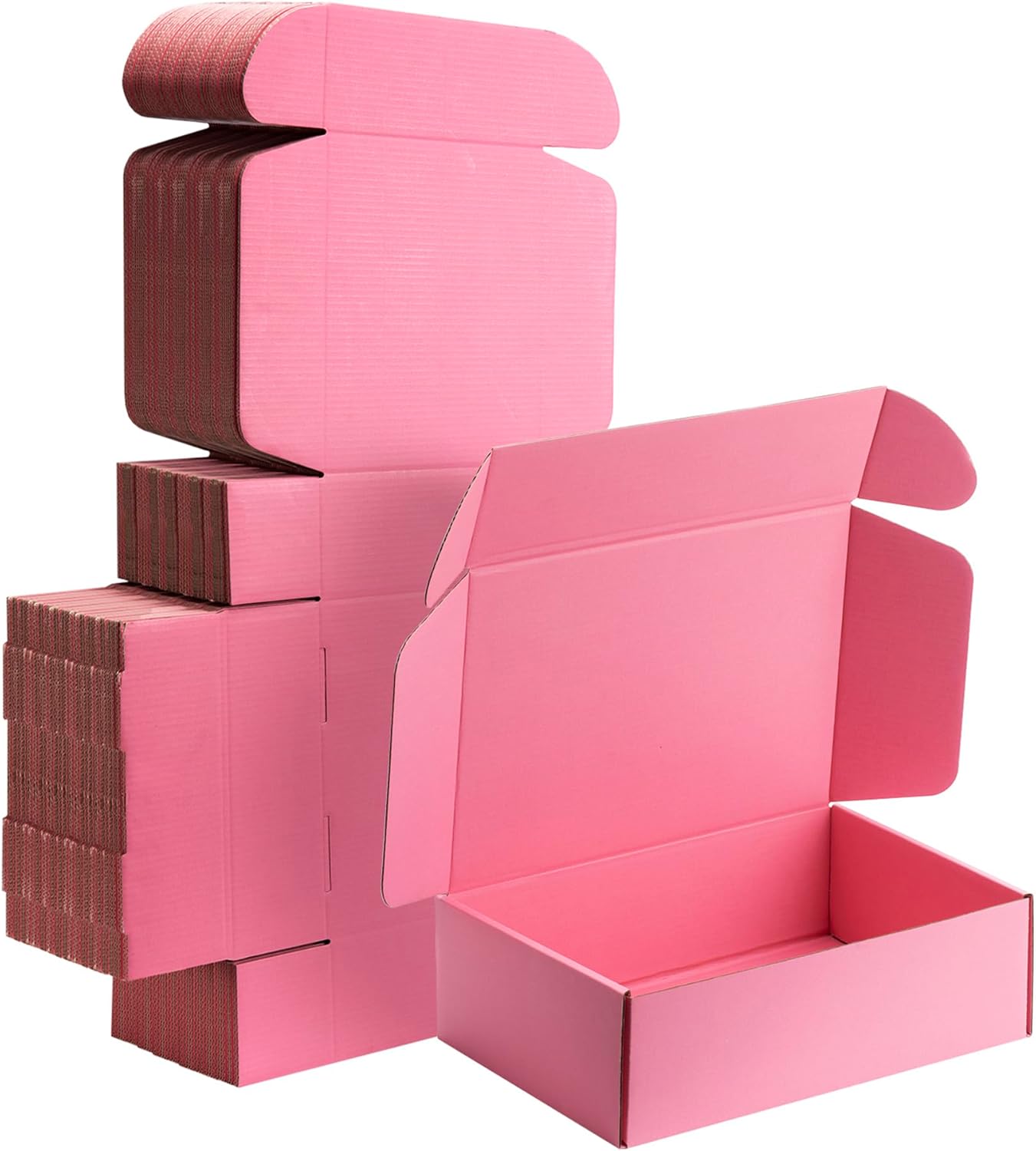10x7x3 Pink Small Shipping Boxes for Packaging and Mailing