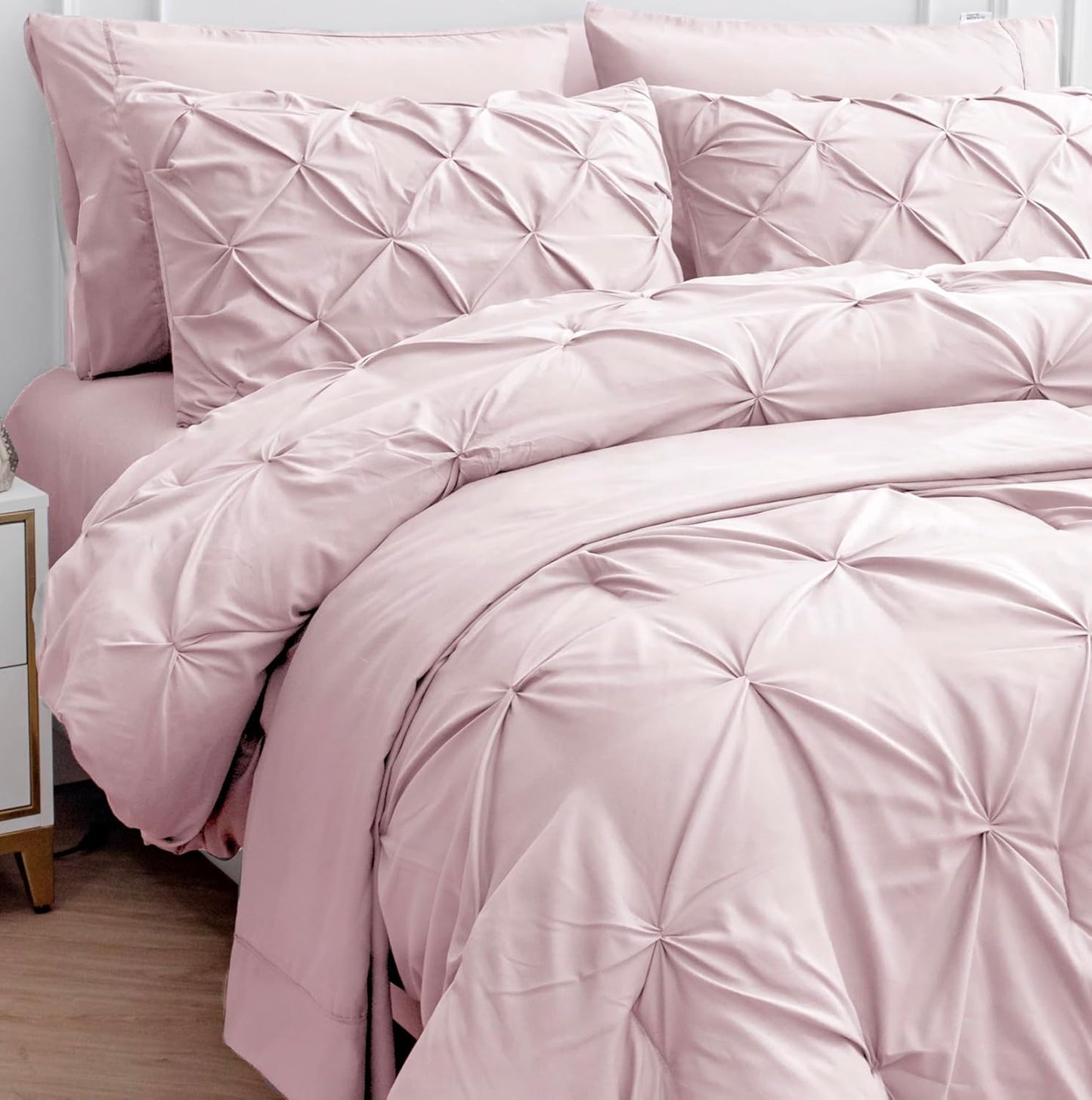 Lane Linen King Size Comforter Set - Elegant 7 Piece Bedding