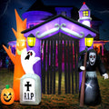 9 FT Halloween Inflatable Haunted House Castle Archway - Yard Lighted