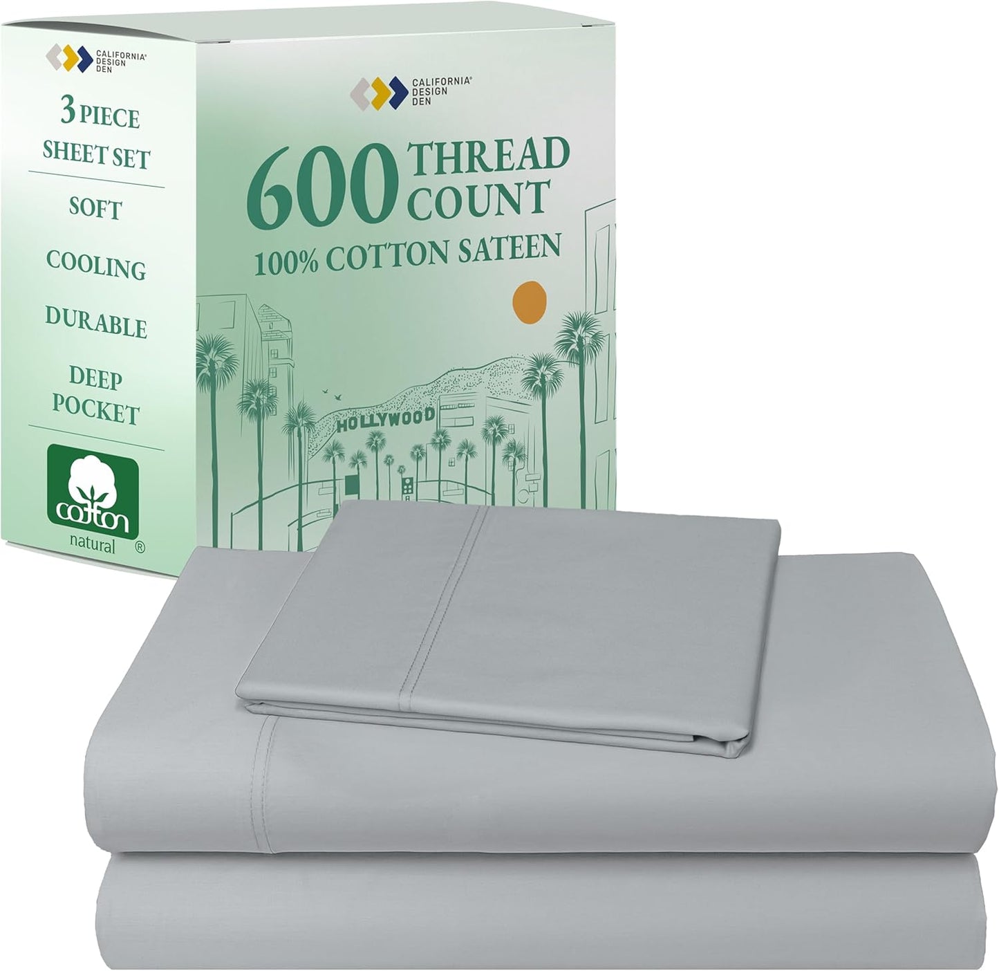 Luxury Twin XL Sheet Set - 100% Cotton, 600 Thread Count