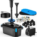 POPOSOAP RGB Pond Filter with Pump and Fountain Kit - Clear Water