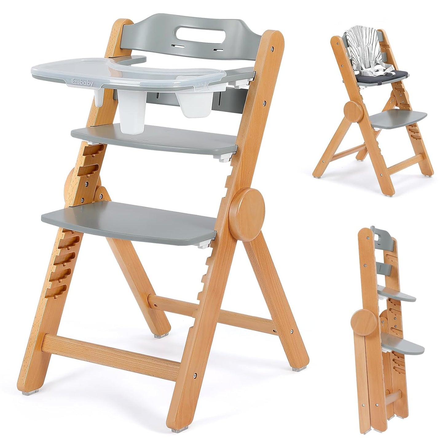 Ezebaby Grow-with-Me High Chair | Adjustable Seat & Footrest
