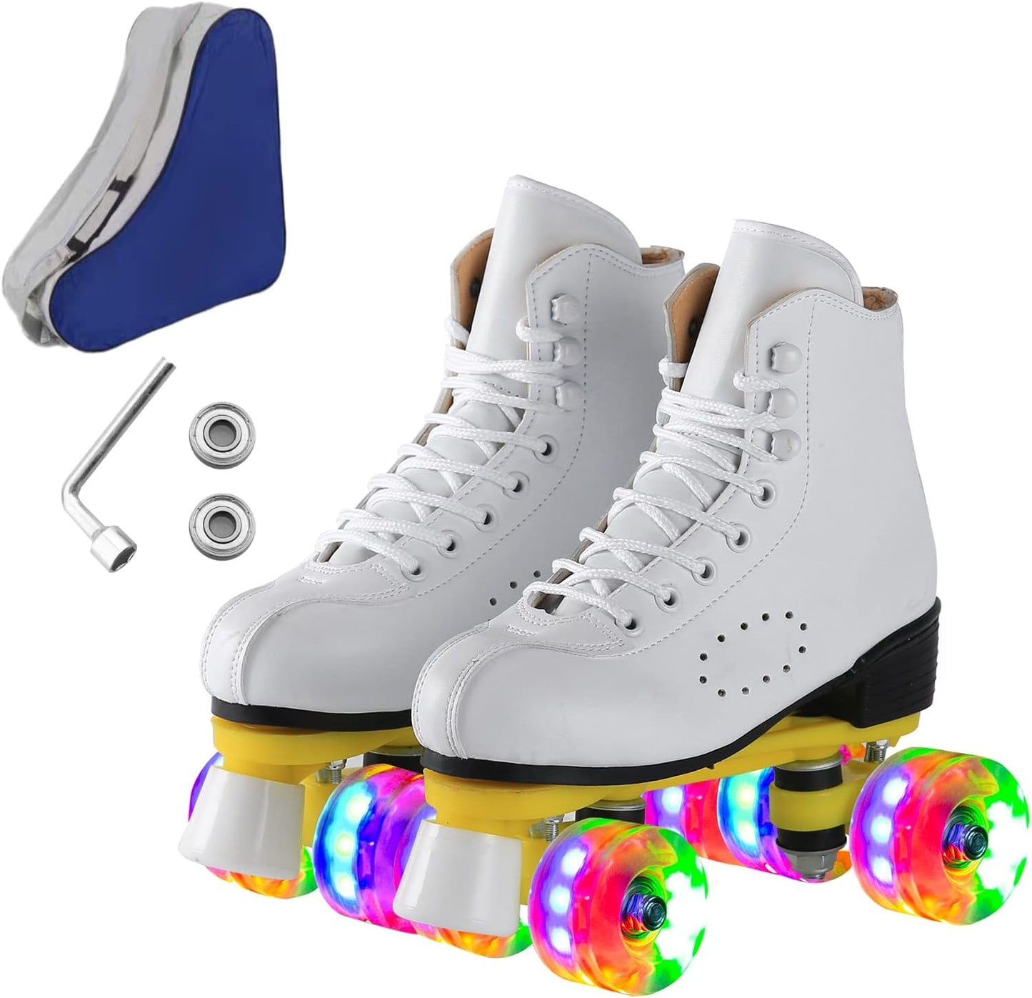 Classic Double-Row Roller Skates for Men and Women - Black