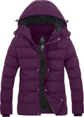 Women's Hooded Quilted Thick Puffer Jacket - Waterproof Warm