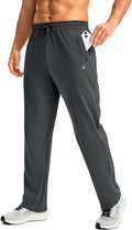 Pudolla Men's Fleece Lined Sweatpants with Zipper Pockets - Warm