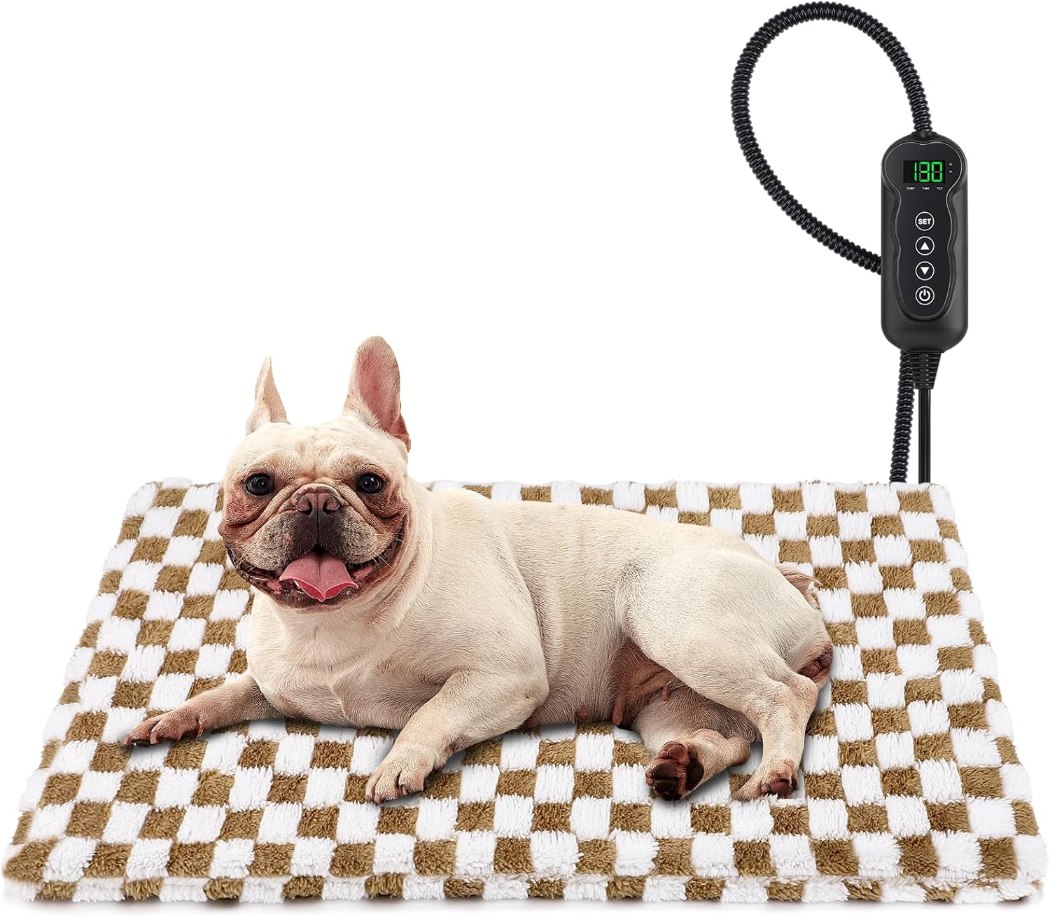 MIXJOY Heated Dog Bed with Adjustable Temperature and Timer