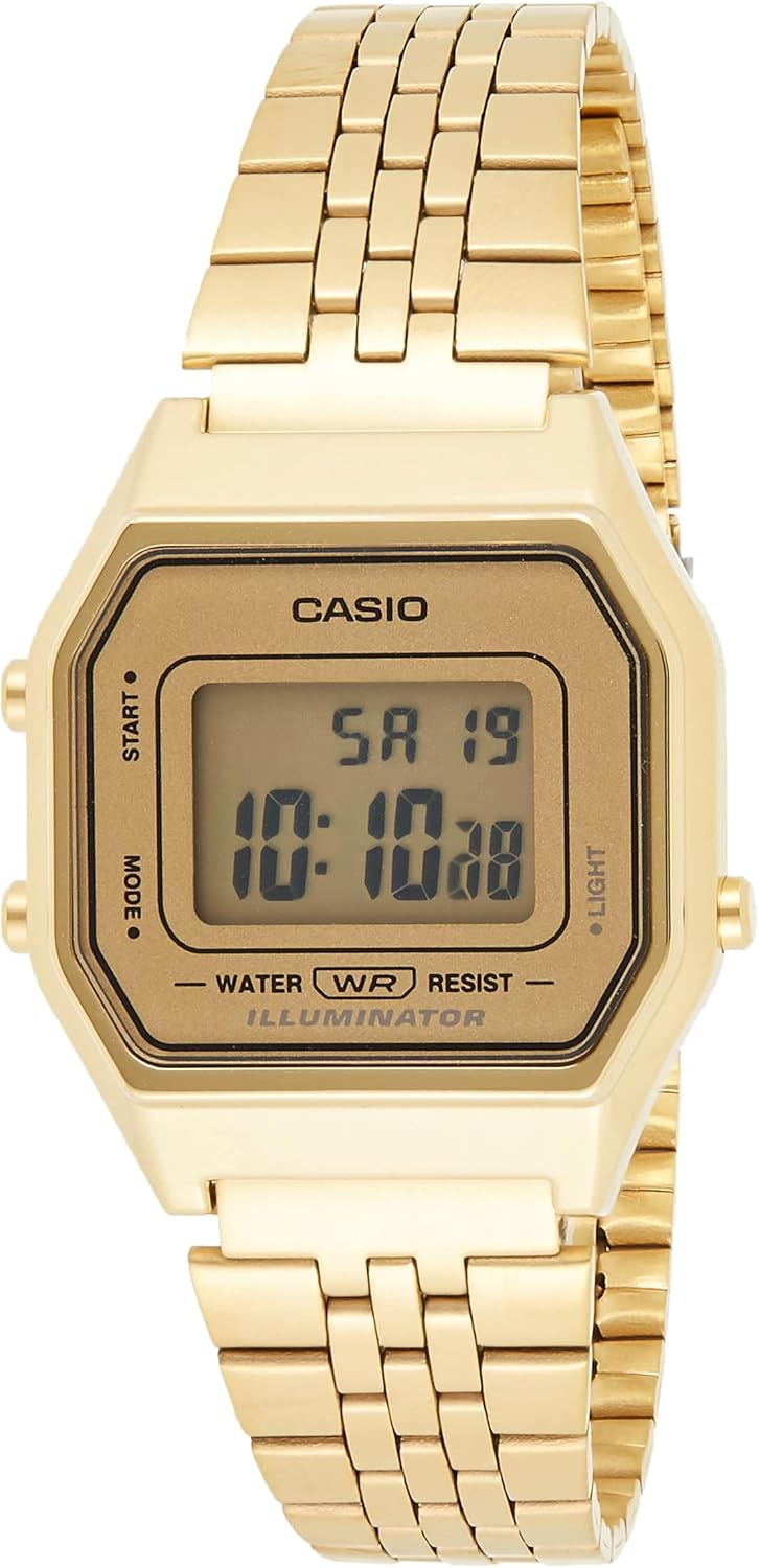 Casio Gold Tone Digital Retro Watch - Stylish & Timeless