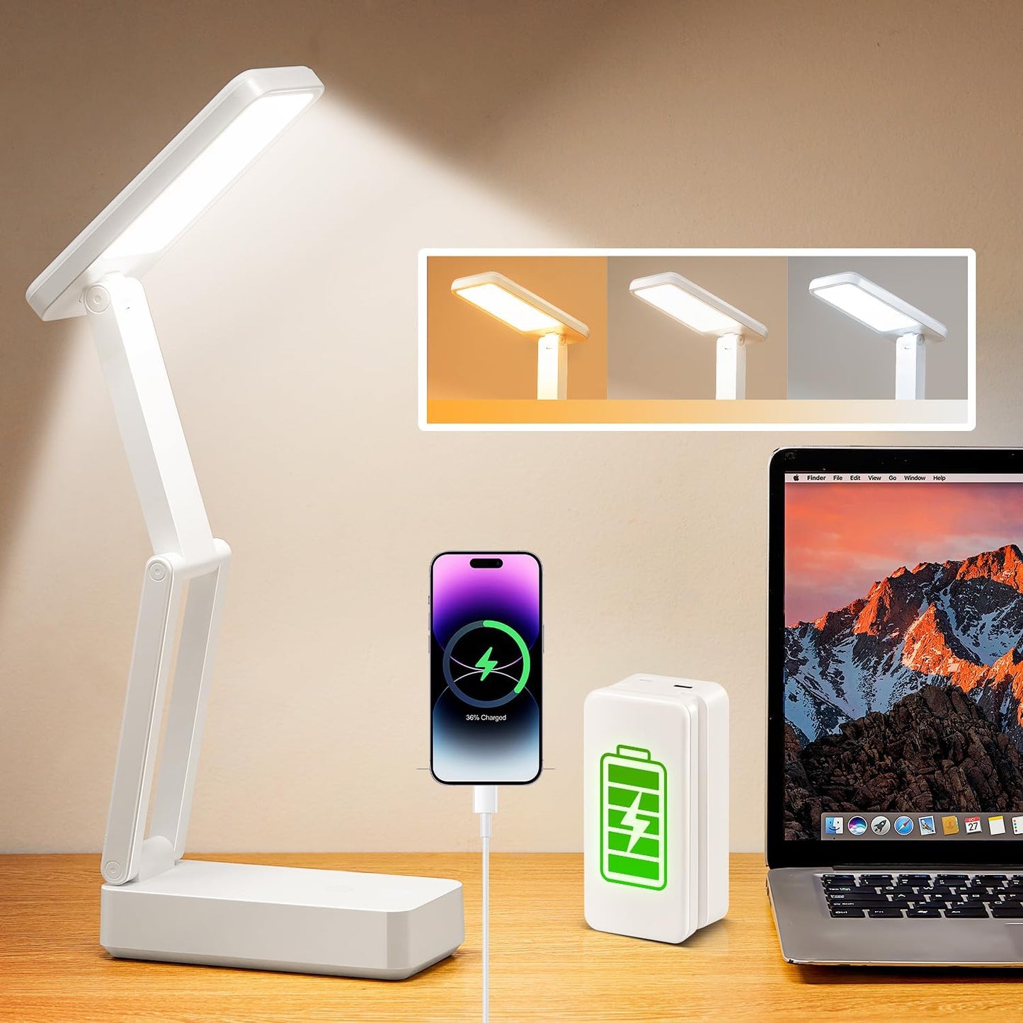 Portable Rechargeable Desk Lamp - Bright, Stylish, Wireless