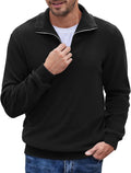 Men's Corduroy Quarter Zip Pullover Mock Neck Sweater - Soft, Classic