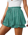 Breezy Boho Skorts for Women with Floral Print and Ruffle Detail