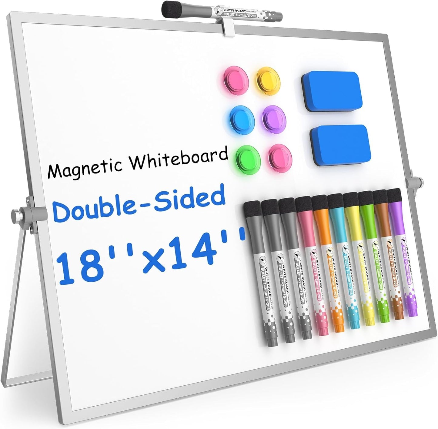 Grtard Magnetic Dry Erase Board with Stand for Kids and Adults