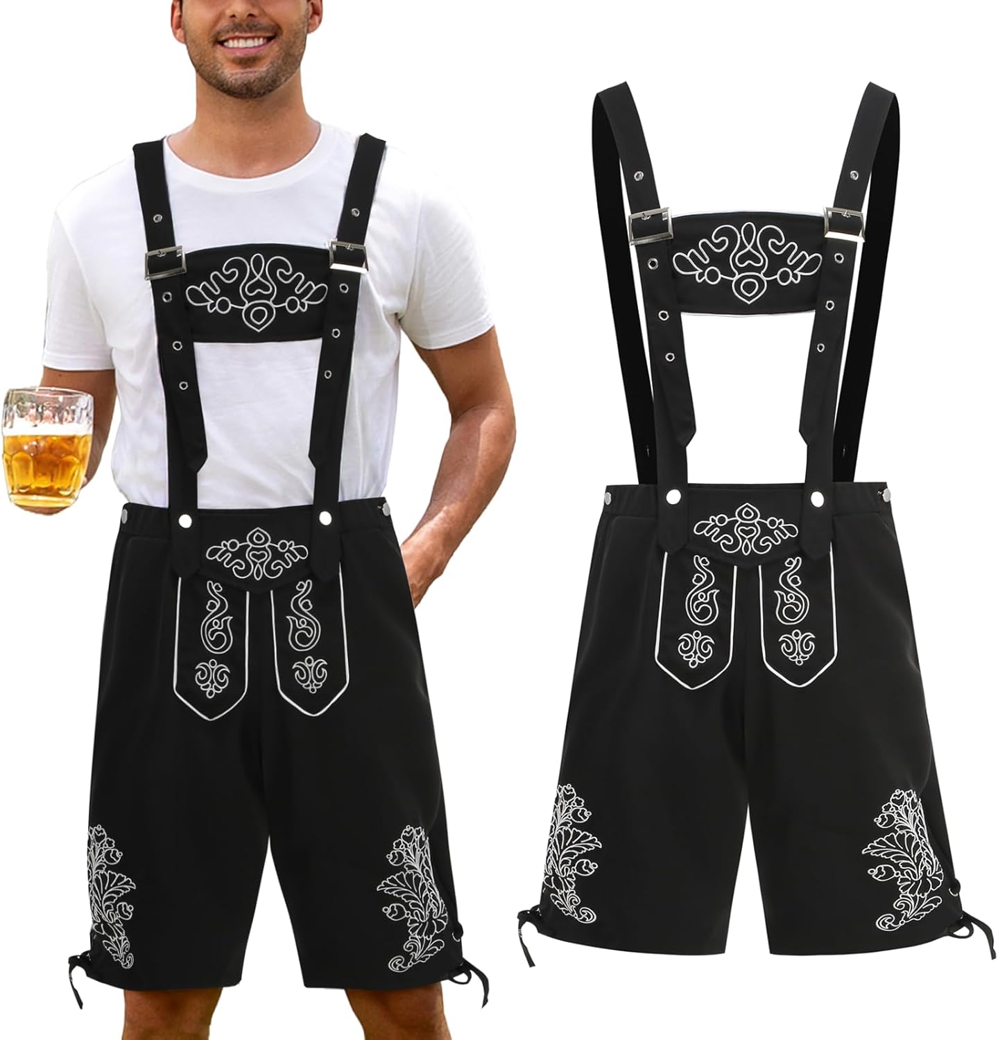 Populus Mens Oktoberfest Lederhosen Outfit for Festive Fun