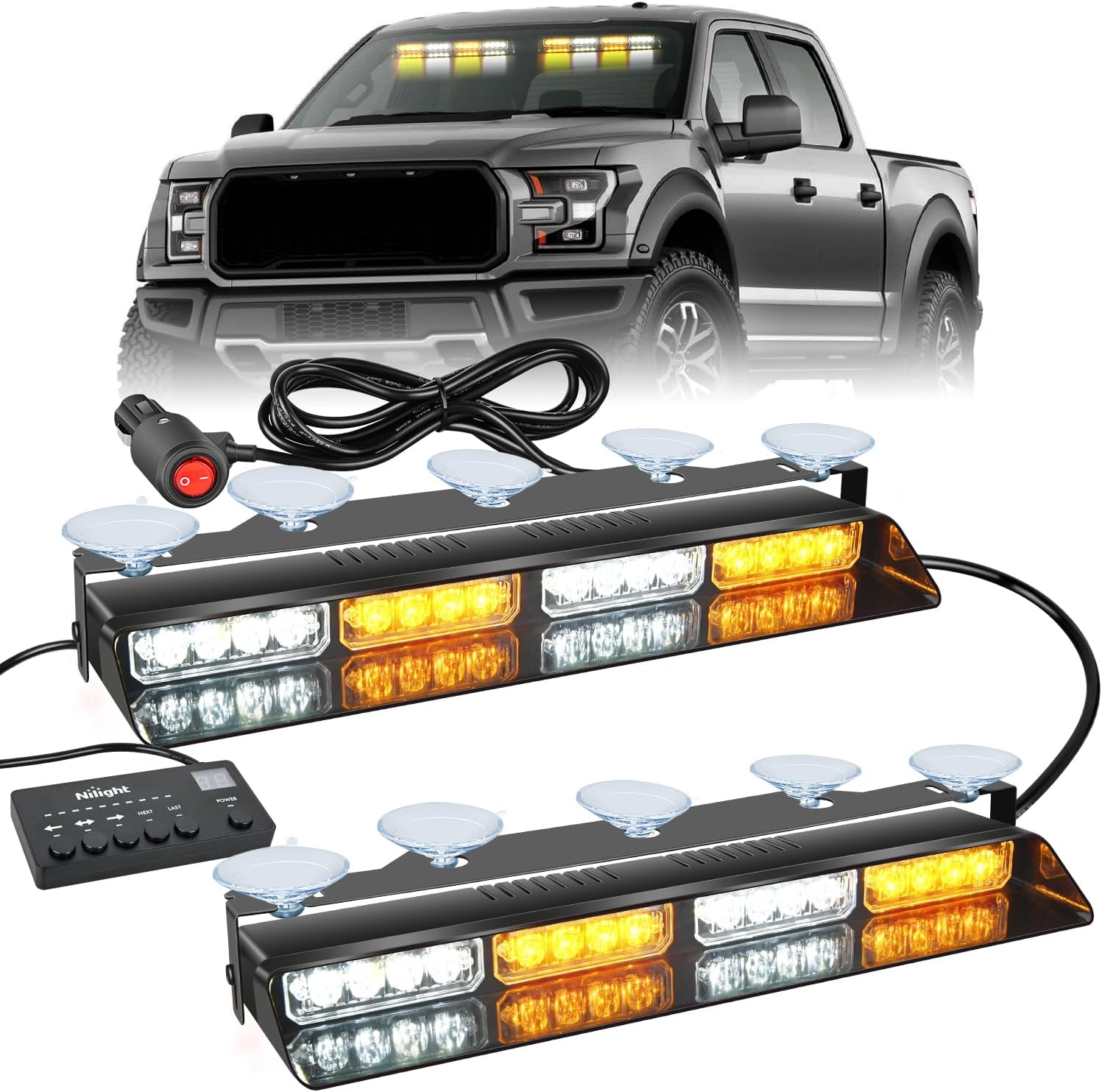 Nilight 32LED Amber White Emergency Dash Strobe Lights Review