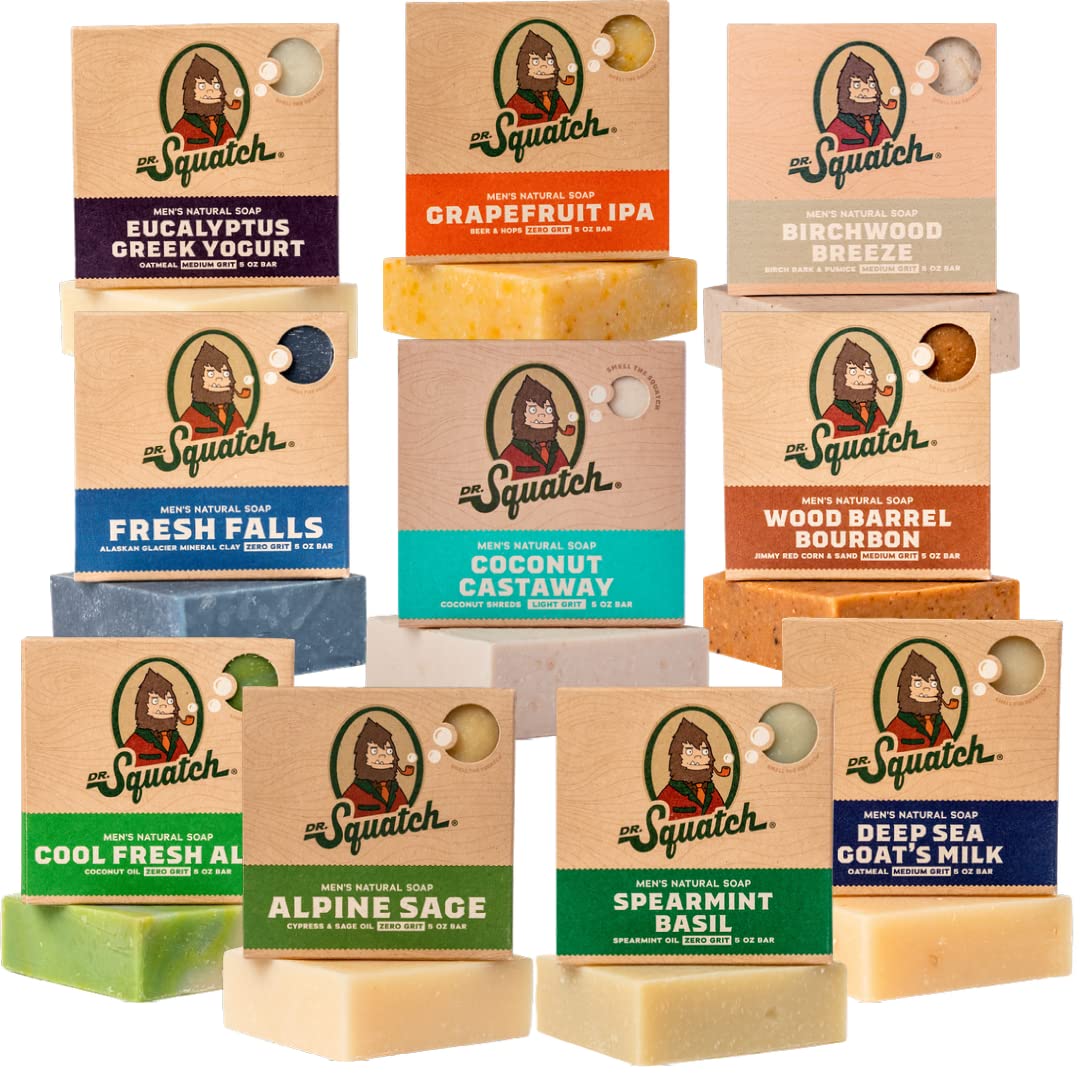 Dr. Squatch Natural Bar Soap Variety Gift Set for Men - 10-Pack