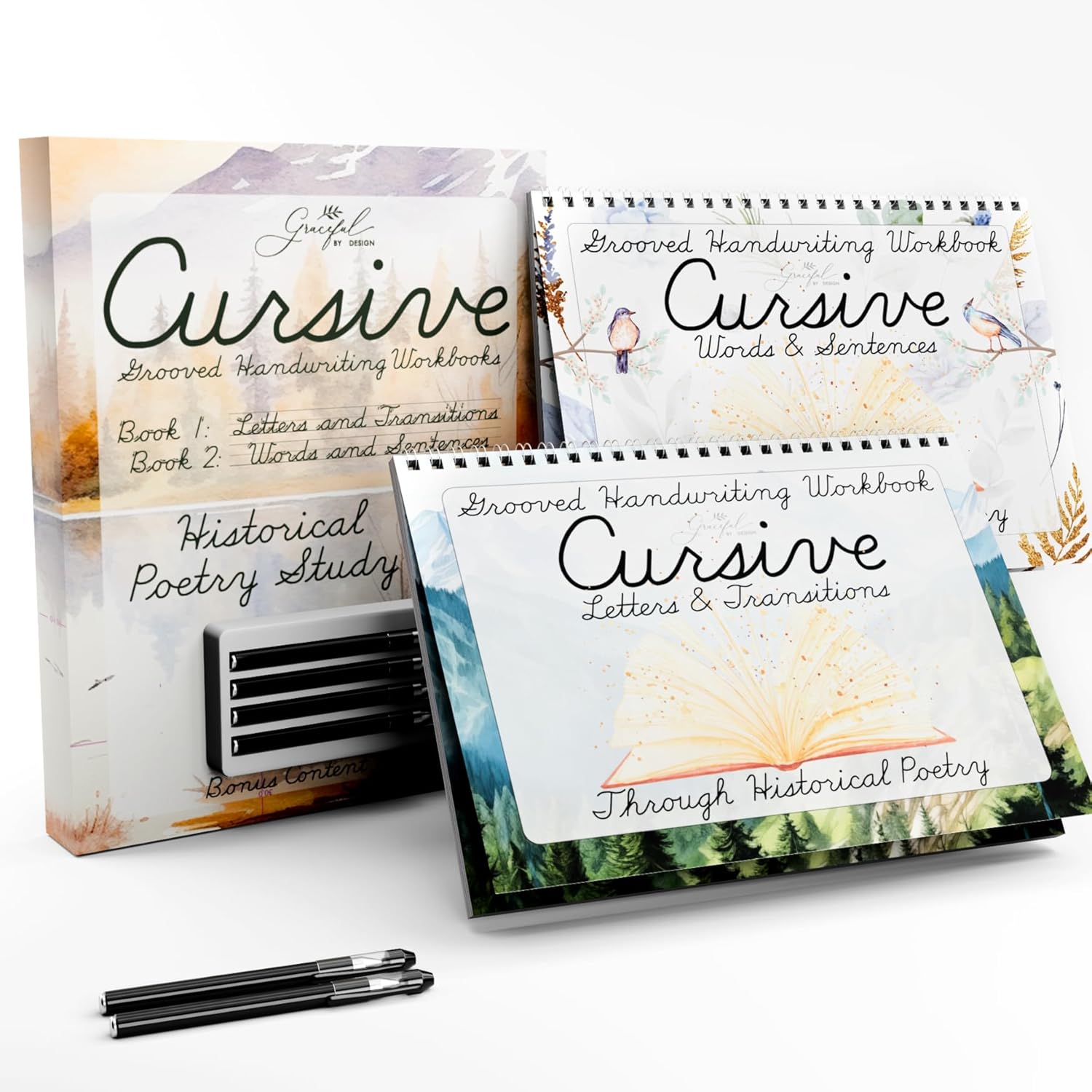 Magic Reusable Cursive Workbook for Kids Ages 8-12 - By Graceful By Design